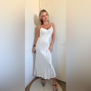 Enza Costa Bias Cut Slip Dress in Cloud